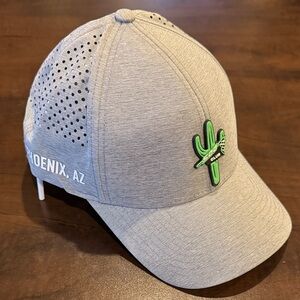 Branded Bills flex fit cap featuring 500 club golf course logo